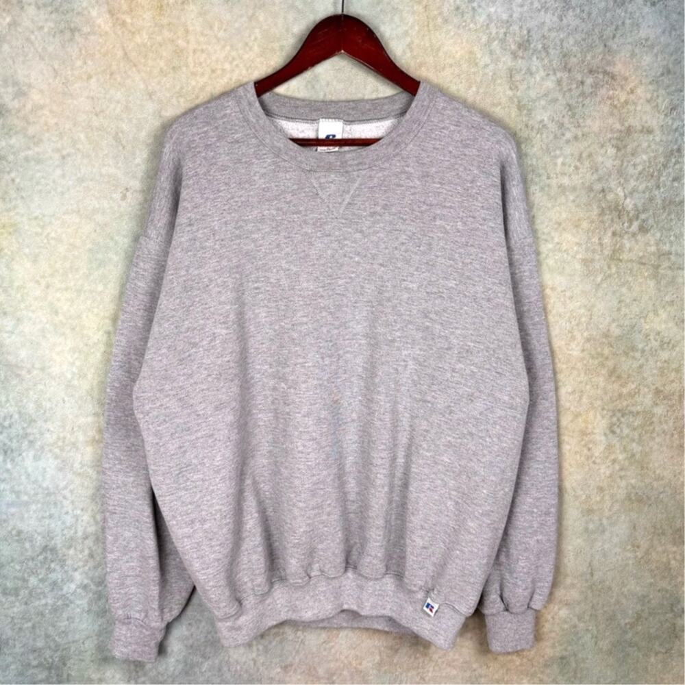 VTG Russell Athletic Crewneck Sweatshirt Mens Sz XL Gray Blank 90s Pullover